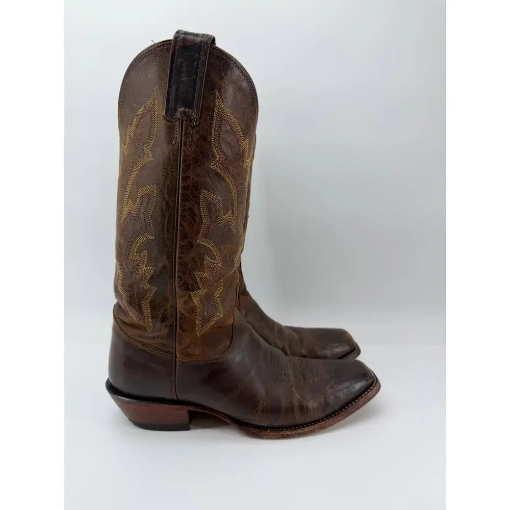 Justin Boots Men's Brown Leather Western Cowboy Boots Size 12D Style 2890